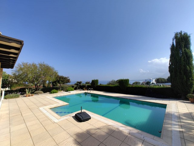 Semi-furnished centrally heated sea and mountain view villa with private large pool