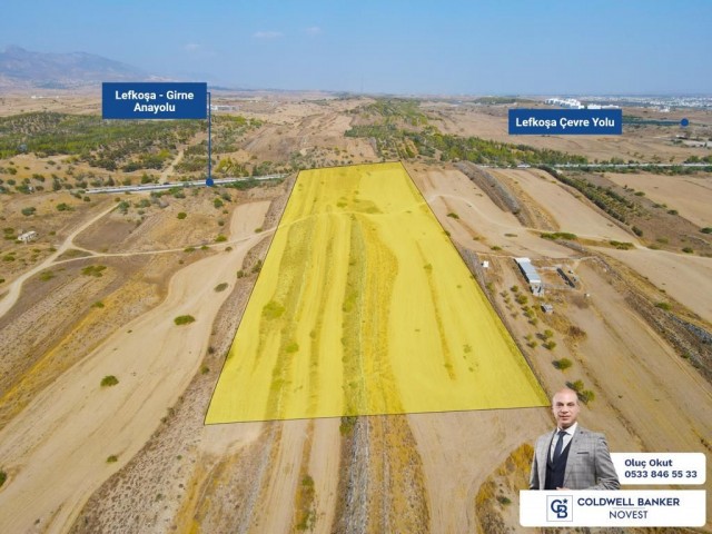 !!! Auf der Autobahn Nikosia-Kyrenia, Fassadenlänge 80 Meter, innerhalb der Grenzen der Gehrung gelegen, Investitionsland zum Verkauf !!! ** 