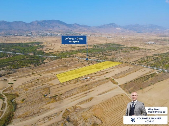 !!! On the Nicosia-Kyrenia Highway, The Length of the Facade is 80 meters, Located within the Boundaries of Mitre, Land for Investment for Sale!!! ** 