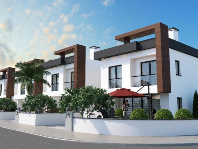 Super Luxury Villas with 180m2, Fireplace, Barbecue and Covered Garage in the Gönyeli Villa Area!!! ** 