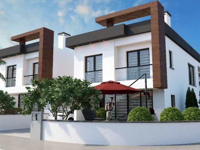 Super Luxury Villas with 180m2, Fireplace, Barbecue and Covered Garage in the Gönyeli Villa Area!!! ** 