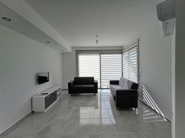Brand new, fully furnished 1+1 flat for rent in Çatalköy, Kyrenia, with its own terrace area.