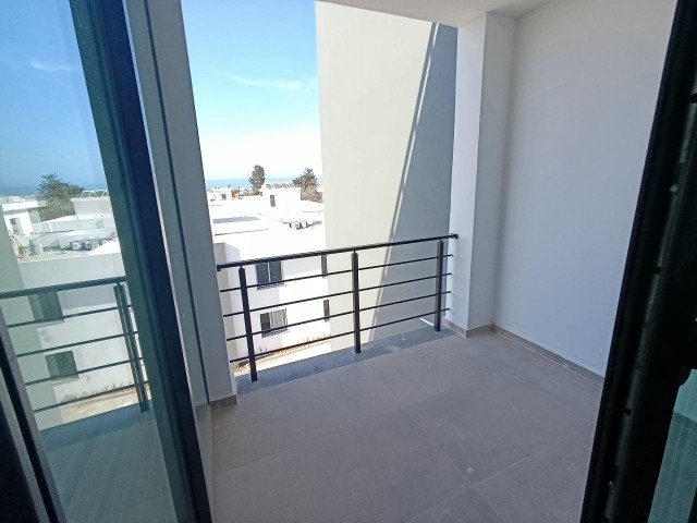 Brand new, fully furnished 1+1 flat for rent in Çatalköy, Kyrenia, with its own terrace area.