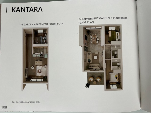 Kantara Evergreen 2+1 Penthouse with Roof Top in first Sea Row