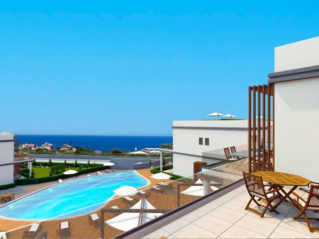 VOLLER MEERBLICK 2+1 LUXURIÖSE PENTHOUSE WOHNUNG ZU VERKAUFEN IN KYRENIA ESENTEPE !!