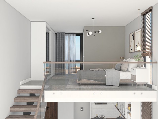 GIRNE ESENTEPE DE MUHTEŞEM DENİZ MANZARALI  1+1 LOFT DAİRE! 