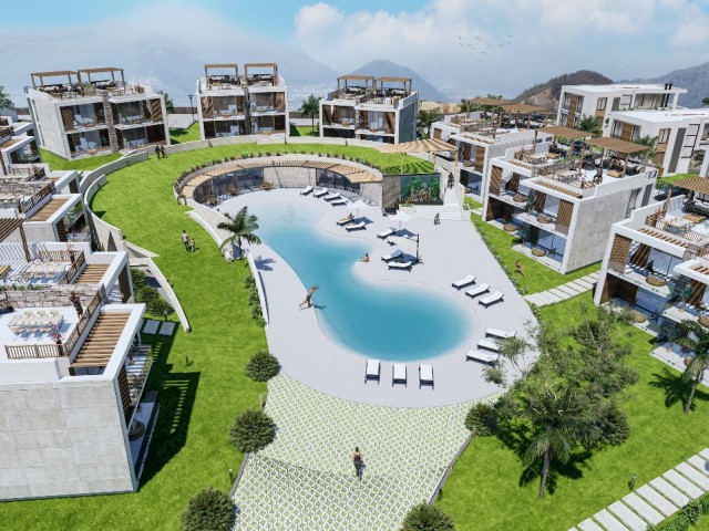 GIRNE BAHÇELİ DE BİTİME YAKIN LÜKS 1+1 DAİRE, 4 YIL FAİZSİZ ÖDEME PLANI !!