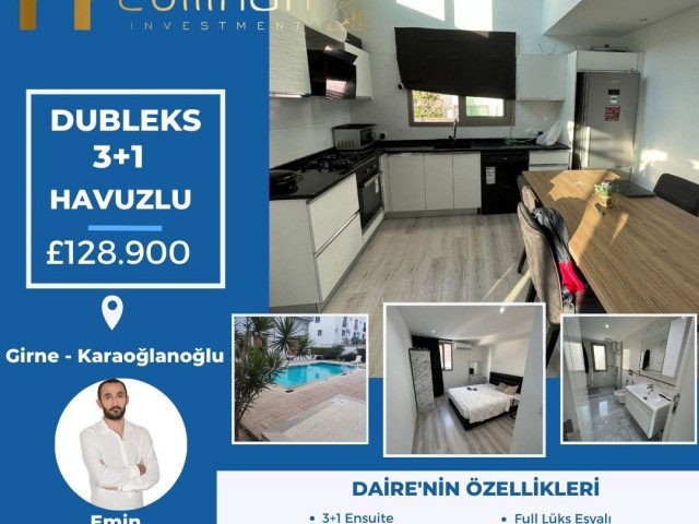 £1000 Kiracılı - 3+1 FULL EŞYALI LUKS DUBLEKS DAIRE