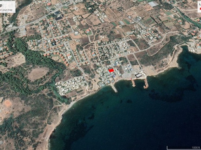 Girne çatalköy bölgesinde denize 30 m mesafede tek villalık satılık arsa 