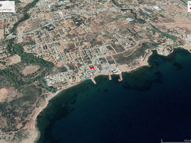 Girne çatalköy bölgesinde denize 30 m mesafede tek villalık satılık arsa 