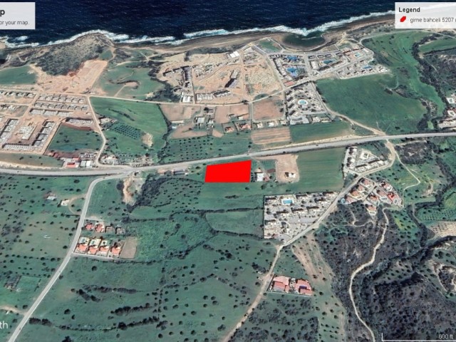 Sea view roadside land for sale in Esentepe Bahçeli area