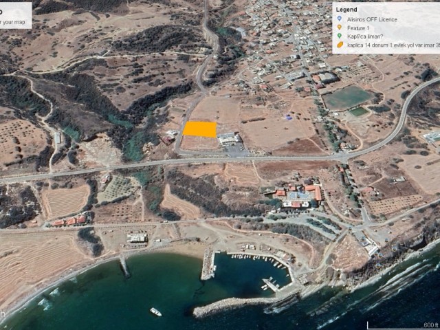 14 decare land for sale with sea view in Iskele Kaplıca