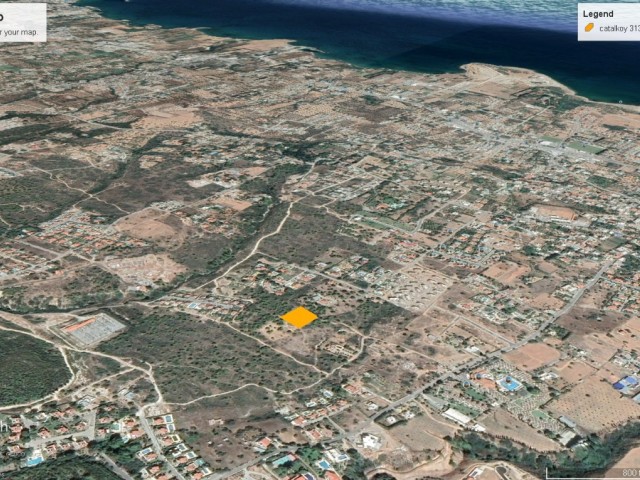 Kyrenia Catalkoy has an area of 3137 m2 for sale and right of way can be purchased.