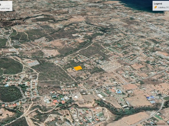 Kyrenia Catalkoy has an area of 3137 m2 for sale and right of way can be purchased.