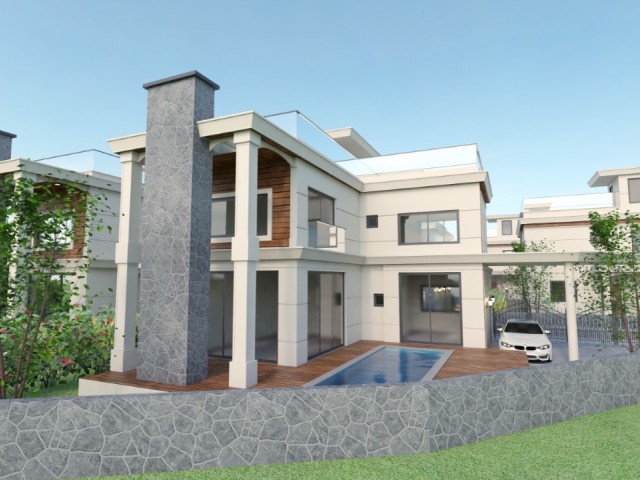 TRNC Kyrenia Lapta 3+1 Villas for Sale with Private Swimming Pool