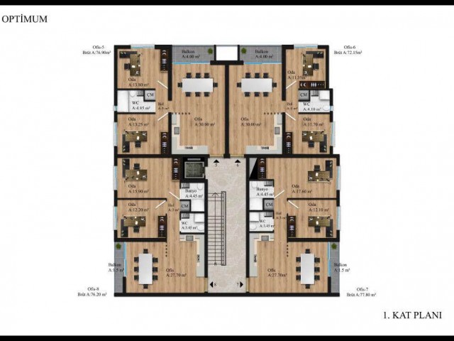 3+1 modern gestaltete Loft-Wohnungen zum Verkauf im Kyrenia Center, Zypern