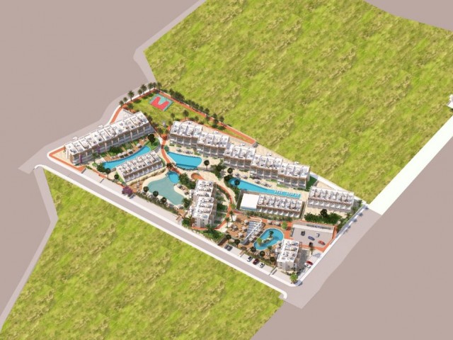 1+1 Luxury Apartments With Garden For Sale In Cyprus - Kyrenia - Esentepe