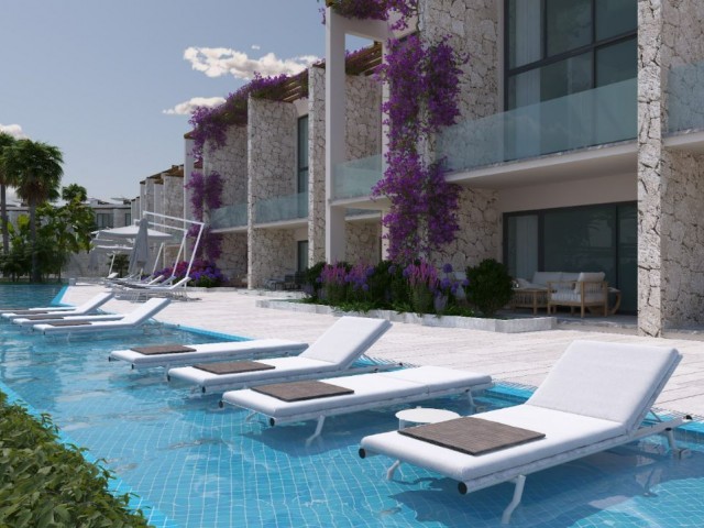 1+1 Luxury Apartments With Garden For Sale In Cyprus - Kyrenia - Esentepe