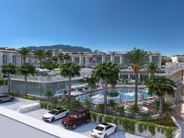 1+1 Luxury Apartments With Garden For Sale In Cyprus - Kyrenia - Esentepe