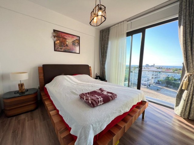 Cyprus Kyrenia Center Sea and Mountain View Fully Furnished 2+1 Luxury Apartment for Rent