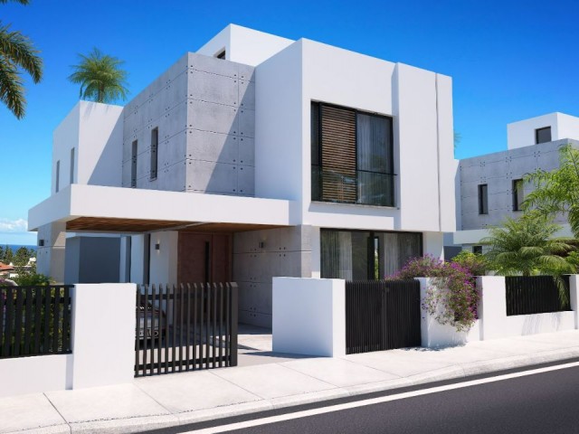 4+1 Triplex Villas with Turkish Title Sea View for Sale in Cyprus - Kyrenia - Çatalköy