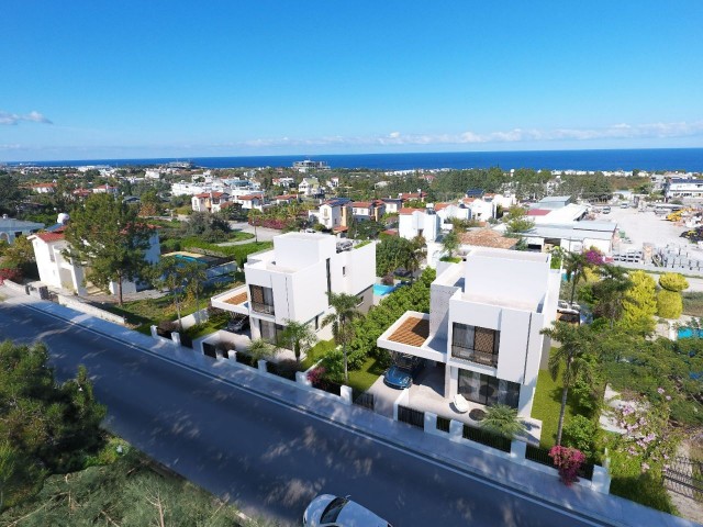 4+1 Triplex-Villen mit türkischem Titel und Meerblick zum Verkauf in Zypern – Kyrenia – Çatalköy