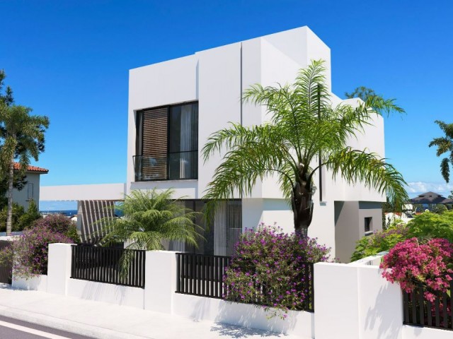 4+1 Triplex Villas with Turkish Title Sea View for Sale in Cyprus - Kyrenia - Çatalköy