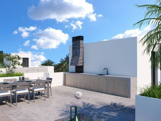 4+1 Triplex Villas with Turkish Title Sea View for Sale in Cyprus - Kyrenia - Çatalköy