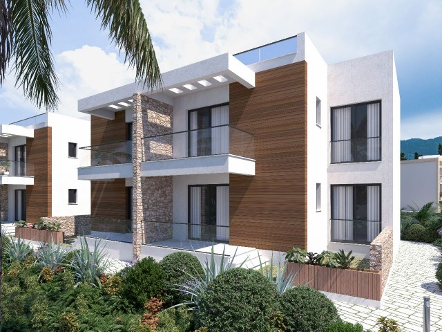 آپارتمان 2+1 مدرن با منظره کوه و دریا برای فروش در قبرس - گیرنه - Karaağaç