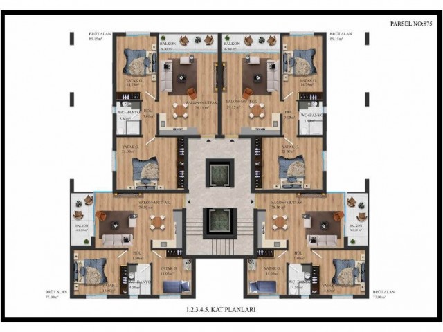 Kıbrıs Girne Merkez'de Satılık 2+1 Lüx Daireler