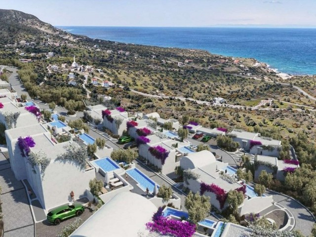 1+1 Ultra Luxurious Sea View Dublex Flat with Pool for Sale in Cyprus - Kyrenia - Kayalar