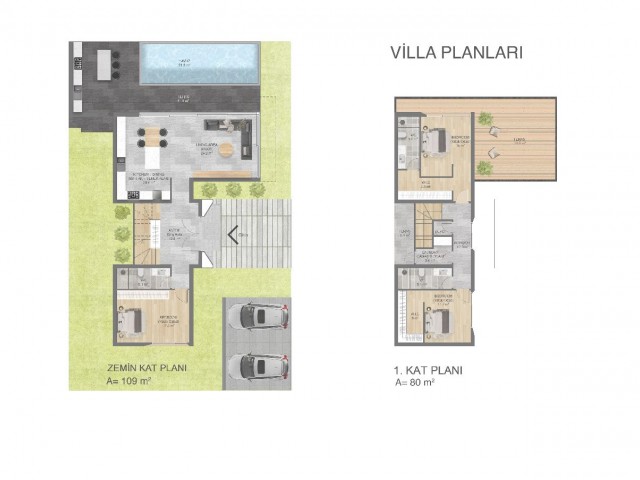 Kıbrıs Girne Lapta'da Satılık 3+1 Modern Tasarlanmış Villa