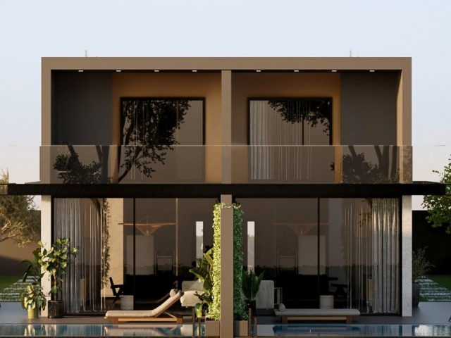 3+1 modern gestaltete Doppelhaushälfte zum Verkauf in Lapta, Kyrenia, Zypern