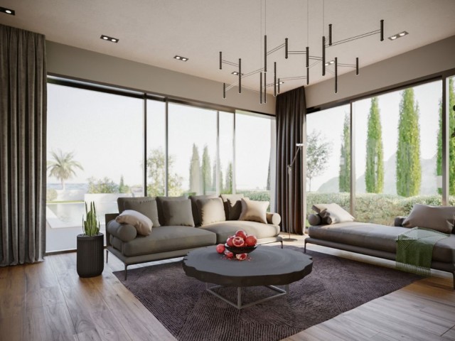 Kıbrıs Girne Lapta'da satılık 4+1 Modern Tasarlanmış Villa