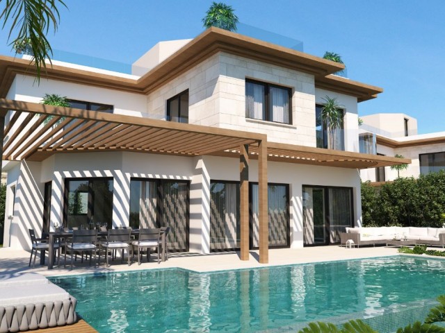 Luxuriöse 3+1-Villen mit Pool sowie Berg- und Meerblick zum Verkauf in Zypern – Kyrenia – Alsancak
