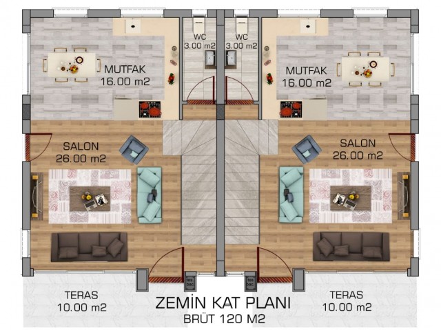 3+1 moderne Maisonette-Wohnungen zum Verkauf in Zypern – Kyrenia – Doğanköy