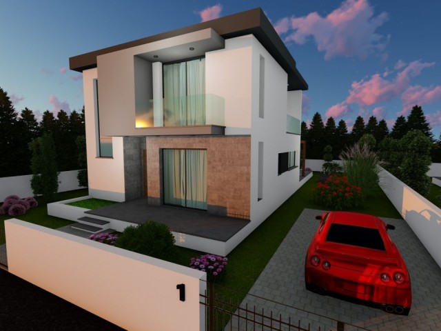3+1 Duplex-Villa mit türkischen Köpfen zum Verkauf in Zypern Kyrenia Çatalköy.