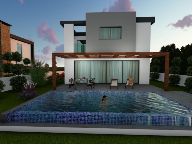 3+1 Duplex-Villa mit türkischen Köpfen zum Verkauf in Zypern Kyrenia Çatalköy.