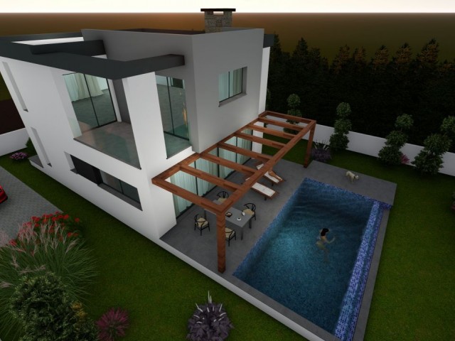 3+1 Duplex Villa with Turkish Heads for Sale in Cyprus Kyrenia Çatalköy.