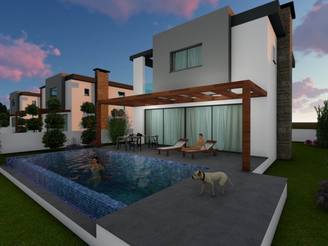 3+1 Duplex Villa with Turkish Heads for Sale in Cyprus Kyrenia Çatalköy.