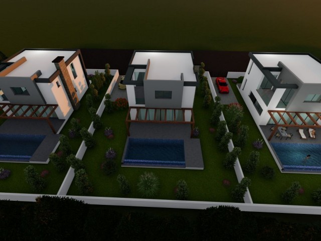 3+1 Duplex-Villa mit türkischen Köpfen zum Verkauf in Zypern Kyrenia Çatalköy.