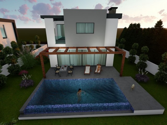 3+1 Duplex Villa with Turkish Heads for Sale in Cyprus Kyrenia Çatalköy.