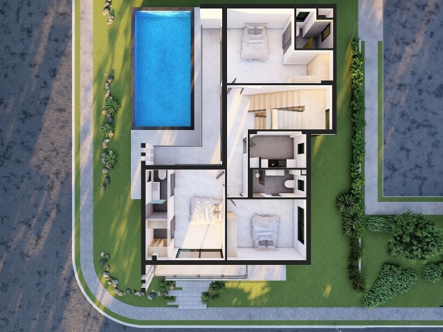 Kıbrıs İskele Ötüken'de Satılık Modern 4+1 Villalar