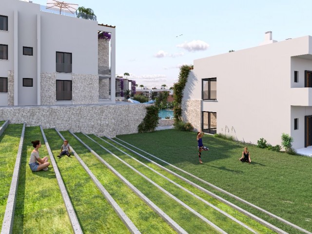 2+1 Loft-Wohnungen mit Dachterrasse und Meerblick zum Verkauf in Zypern – Kyrenia – Esentepe