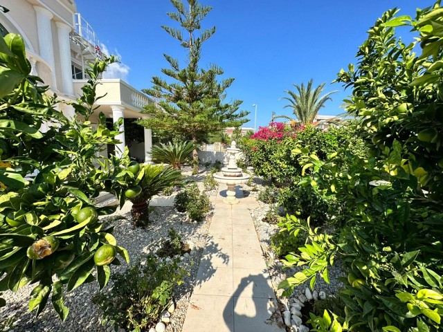 Diese moderne Villa im europäischen Stil befindet sich in Çatalköy, einer der beliebtesten Städte im Osten von Kyrenia. Die Gegend ist ruhig und still. Der Blick auf die Berge und das Meer ist großartig