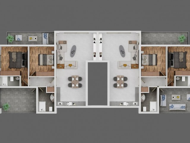 2+1 and 3+1 Flats for Sale in Kyrenia Alsancak