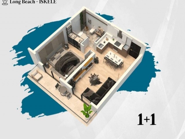 1+1 AND 2+1 FLATS FOR SALE IN İSKELE LONG BEACH