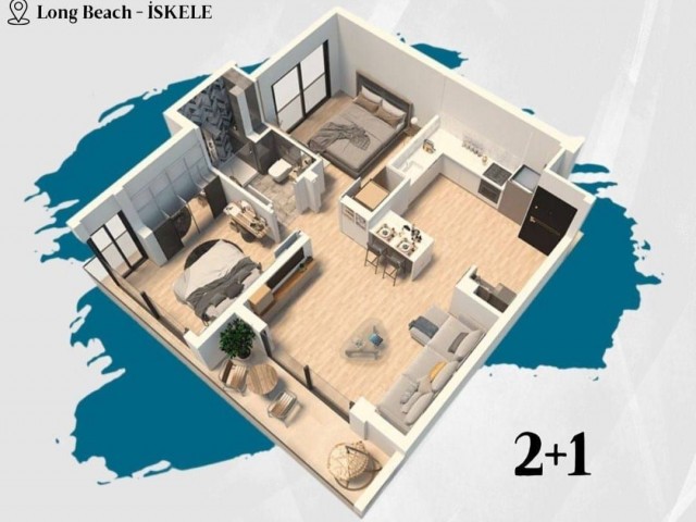 1+1 AND 2+1 FLATS FOR SALE IN İSKELE LONG BEACH