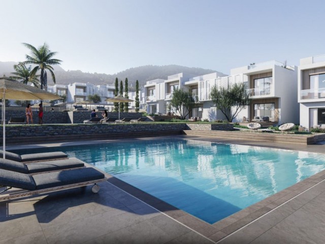 1+1 AND 2+1 FLATS FOR SALE FROM THE PROJECT IN KARŞIYAKA, KYRENIA, WALKING DISTANCE TO THE SEA