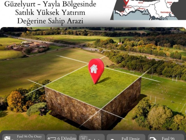 GÜZELYURT YAYLA BÖLGESİNDE DENİZE SIFIR SATILIK FASL 96 İMARA SAHİP ARAZİ